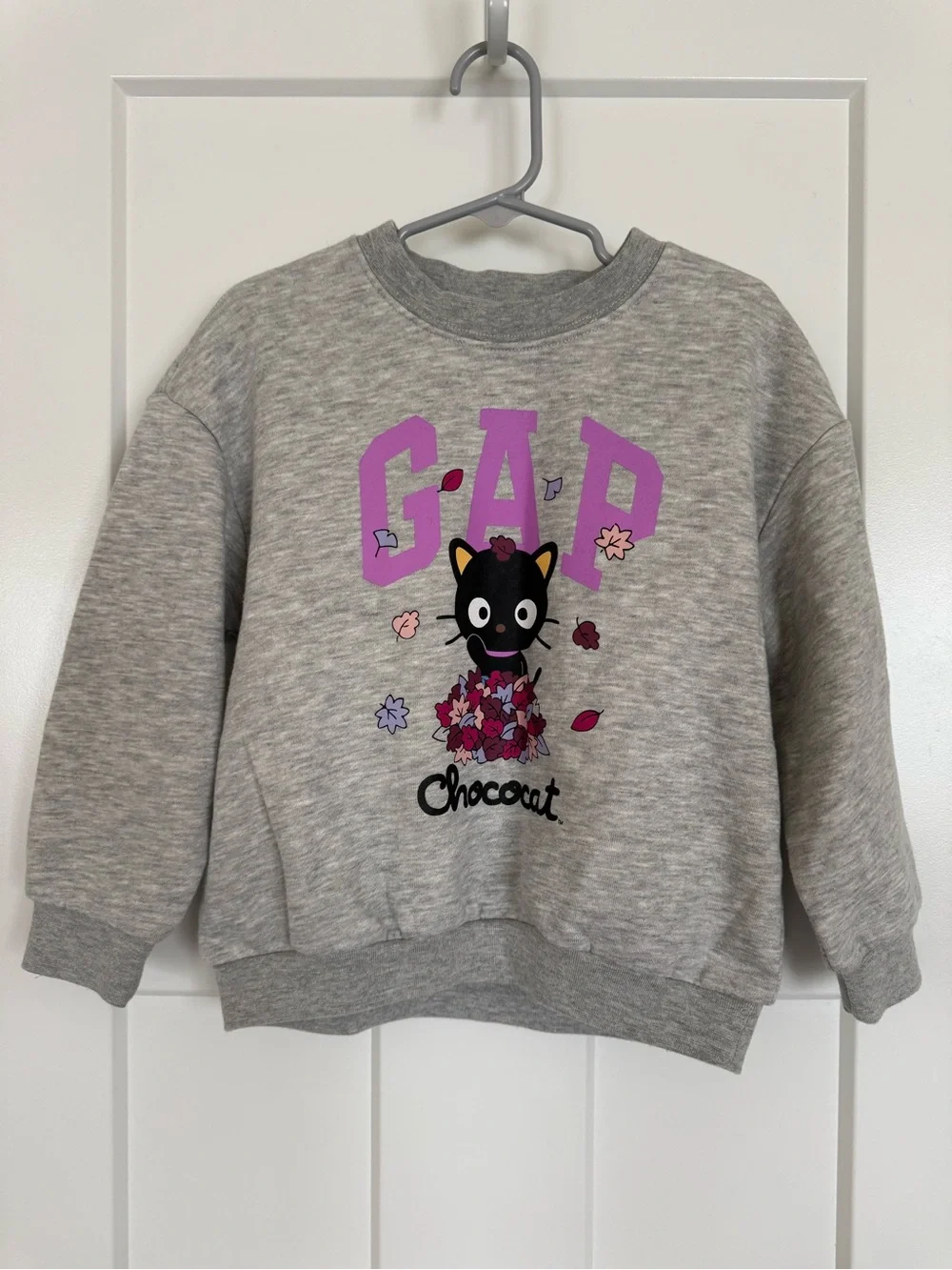Baby Gap Chococat Girls Sweatshirt 4T Gray Sanrio Fall Leaves
